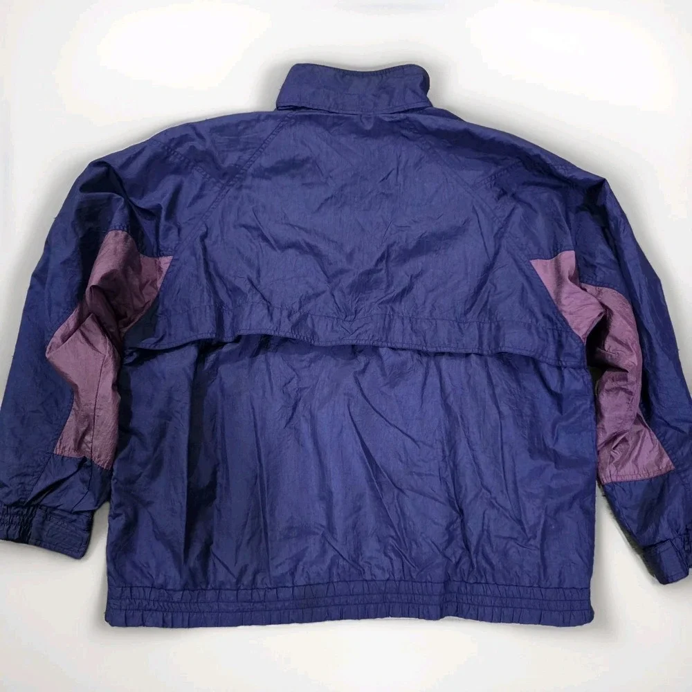 Vintage‎ Champion Windbreaker XL Men's 90s Purple Blue Nylon Jacket Hong Kong